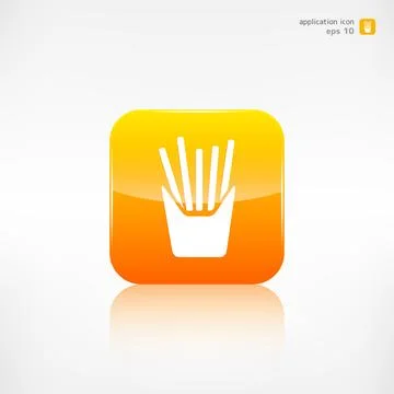 Fried potatoes icon. Application button. Stock Illustration