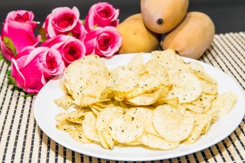 Fried potatoes Stock Photos