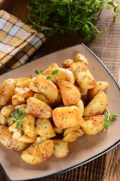 Fried potatoes Stock Photos
