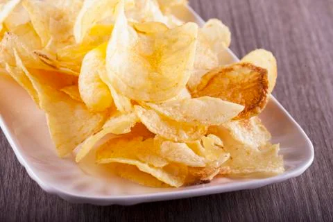 Fried potatoes on a plate Stock Photos