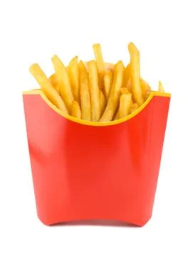 Fried potatoes in a red box Stock Photos