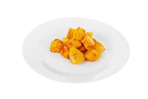 Fried potatoes side dish on isolated background Stock Photos