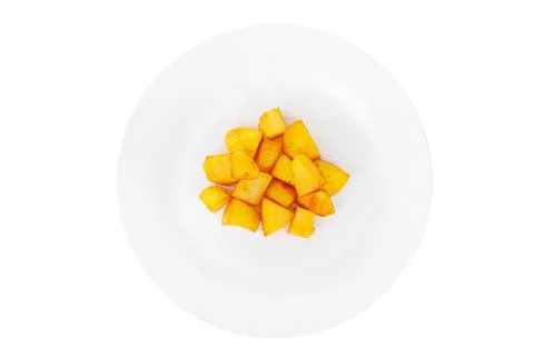 Fried potatoes side dish on isolated background Stock Photos