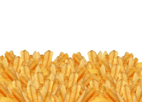 Fried potatoes on white background Stock Photos