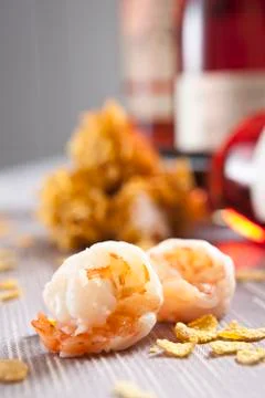 Fried prawns Stock Photos