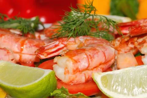 Fried prawns Stock Photos