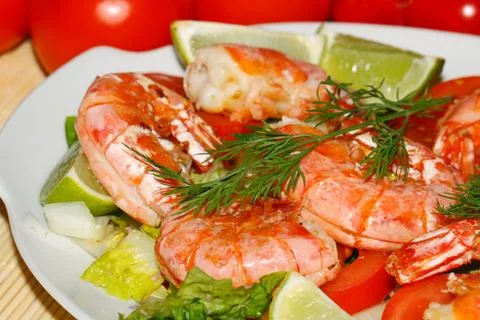 Fried prawns Stock Photos