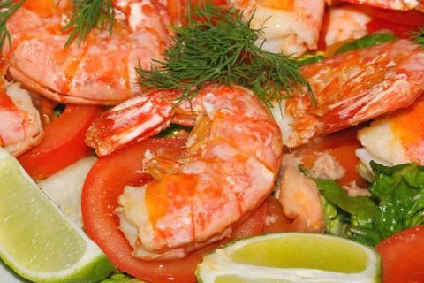 Fried prawns Foto stock