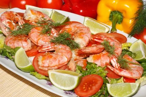 Fried prawns Stock Photos