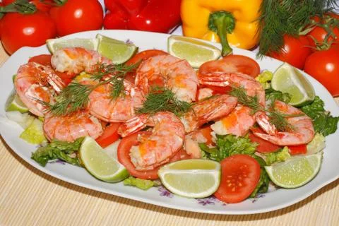 Fried prawns Stock Photos