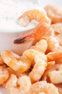 Fried prawns Stock Photos