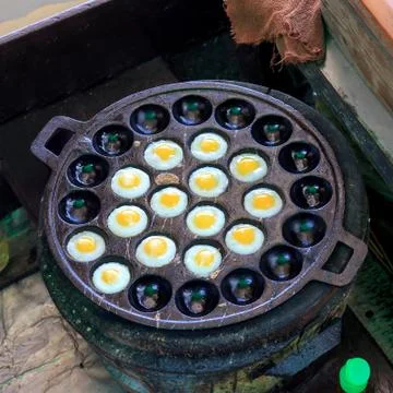 Fried quail's egg Foto stock