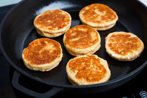 Fried Quark Pancakes Stock Photos