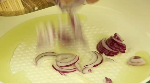 Fried red onion Stock Footage 62418459