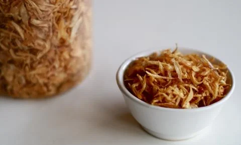 Fried red onion Stock Photos