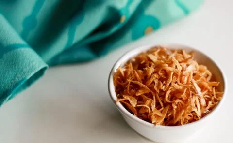 Fried red onion Stock Photos