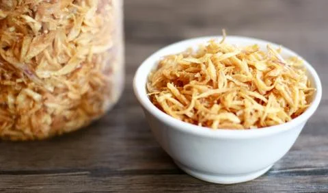 Fried red onion Foto stock