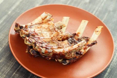 Fried ribs Stock Photos