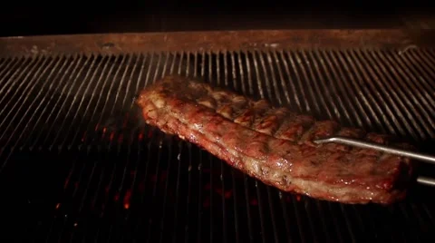 Fried ribs in slow motion Stock Footage 67857403