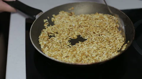 Fried rice, cook, close up Stock Footage 65838573