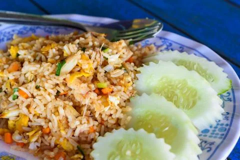 Fried rice with crab Stock Photos
