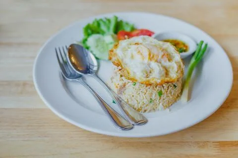 Fried rice with egg Fotos Stock