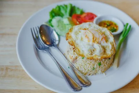 Fried rice with egg 写真素材