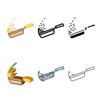 Fried rice fast multistyle food color icon vector Stock Illustration