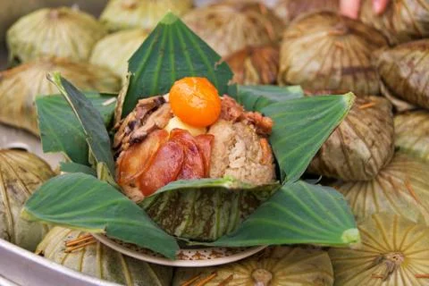 Fried rice in lotus leaf Foto stock
