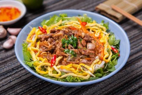 Fried rice mixed with beef Stock Photos