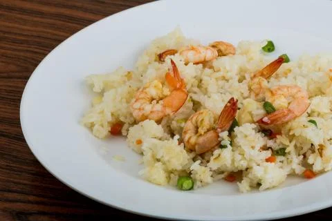 Fried rice with prawns Stock Photos