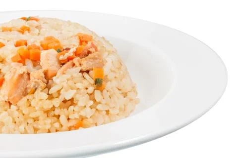 Fried rice with a salmon Stock Photos