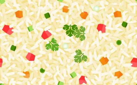 Fried rice seamless pattern, Thai food vector Stock Illustration