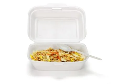 Fried rice in styrofoam box Stock Photos