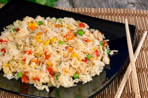 Fried rice with vegetables Stock Photos