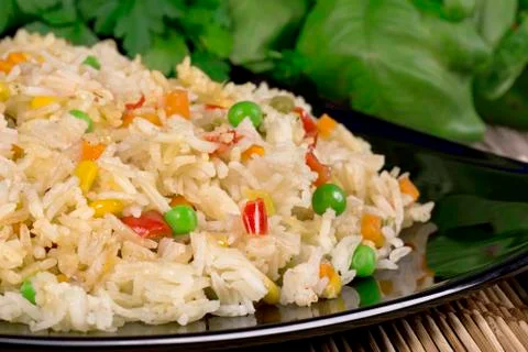 Fried rice with vegetables Stock Photos