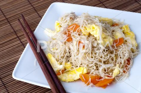 Fried rice vermicelli Stock Photos