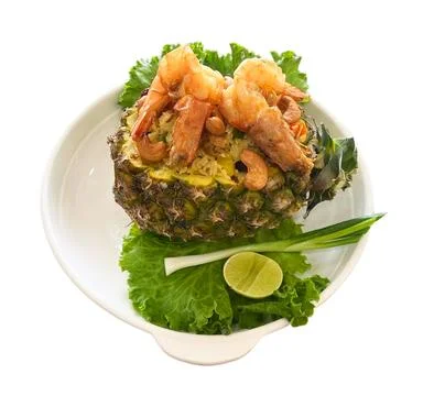Fried rice on white-08 Stock Photos