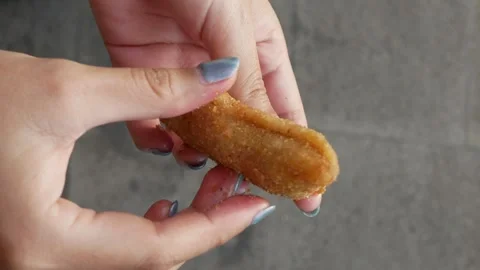Fried Risoles or Risol Mayo is a typican Indonesian snack food. Looks like .. Stock Footage 294278994