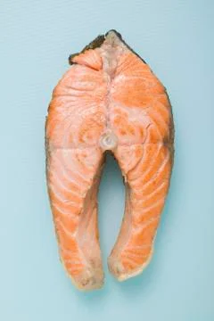 Fried salmon cutlet Stock Photos