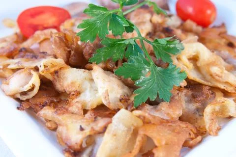 Fried salmon milt Stock Photos