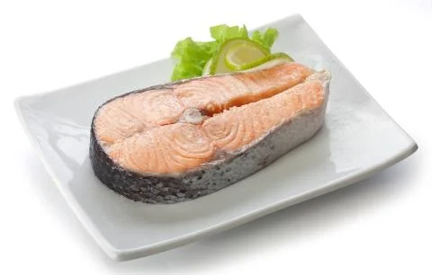 Fried salmon Stock Photos