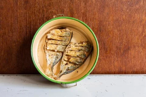 Fried salted fish Stock Photos