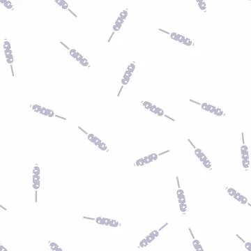 Fried sausage meat glyph vector seamless pattern Stock Illustration