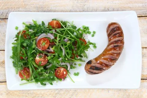 Fried sausage Stock Photos