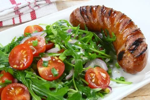 Fried sausage Stock Photos