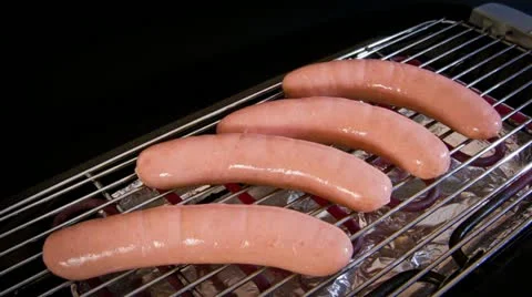 Fried Sausage Timelapse Stock Footage 11018359