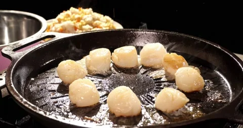 Fried scallops 库存影片 168609979
