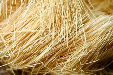 Fried Semiya Texture with Defocus Background Macro Food Photography Foto stock