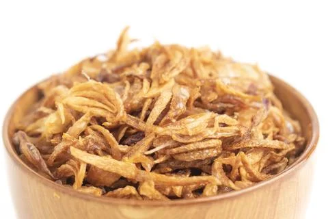Fried shallot on white background Stock Photos